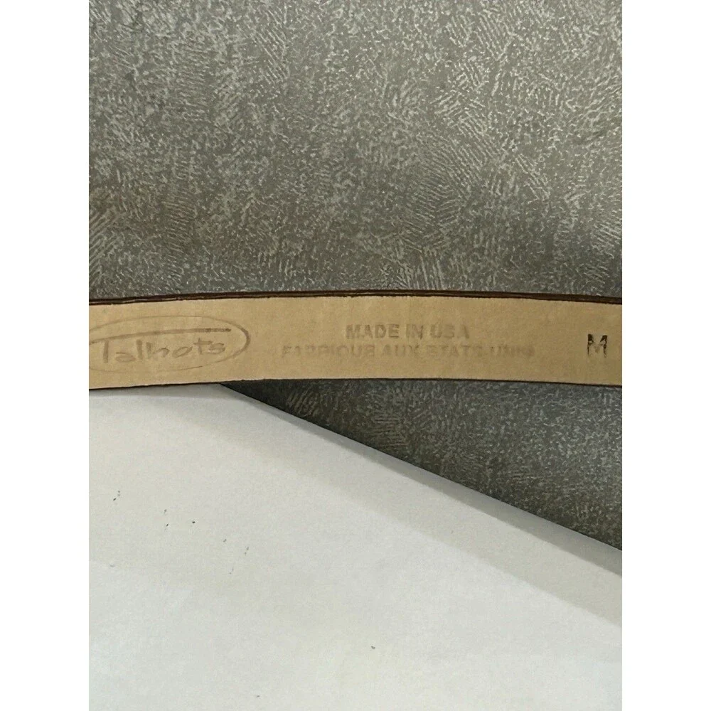 Talbots Brown Crocodile Style Embossed Belt with Silver Buckle. Size M